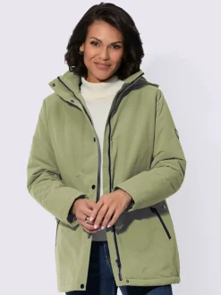 Veste extérieure à capuche et col montant avec poches zippées