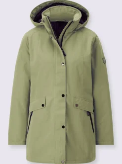 Veste extérieure à capuche et col montant avec poches zippées