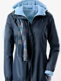 Veste imperméable à capuche avec micropolaire et poches