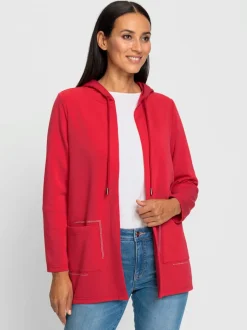 Veste légère à capuche avec cordon et poches sans fermeture