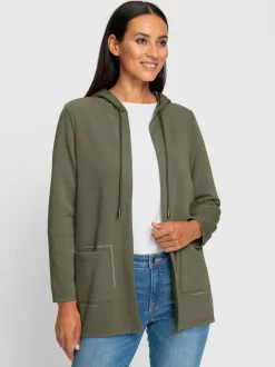 Veste légère en modal avec capuche et poches et manches longues