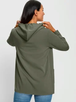 Veste légère en modal avec capuche et poches et manches longues