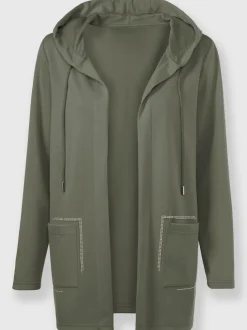 Veste légère en modal avec capuche et poches et manches longues