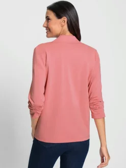 Veste légère ouverte à bordure large et manches trois quarts