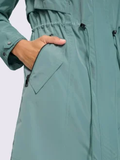 Veste longue capuche amovible grâce à une glissière