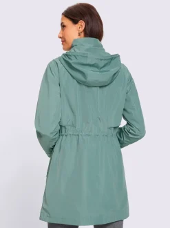 Veste longue capuche amovible grâce à une glissière