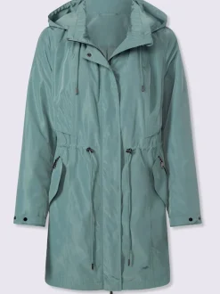 Veste longue capuche amovible grâce à une glissière