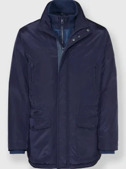 Veste longue col amovible