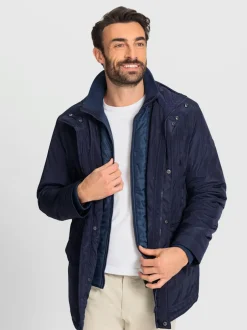 Veste longue col amovible