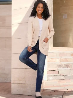 Veste longue en tricot 50% coton