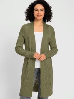 Veste longue en tricot coupe affinante