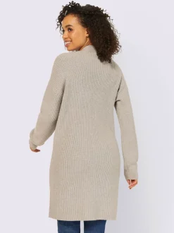 Veste longue en tricot 2 poches plaquées