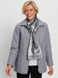 Veste matelassée à col classique et poches zippées avec écharpe