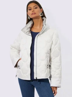 Veste matelassée en duvet léger à col montant et manches longues