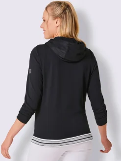 Veste matière sweat en coupe hoodie avec capuche et poches zippées