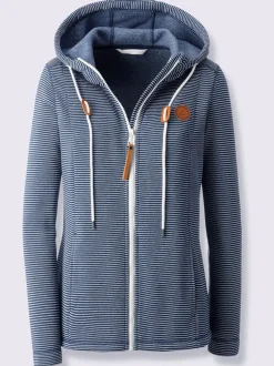 Veste polaire capuche à coulisse et stoppeurs