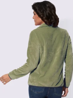 Veste polaire à col montant et poches zippées en manches longues