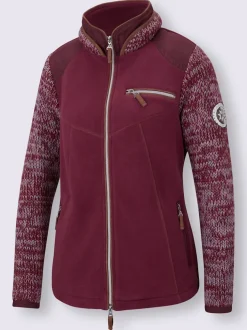 Veste polaire zippée et col montant avec emblème en tricot