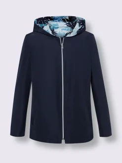 Veste réversible avec motif feuilles et manches longues