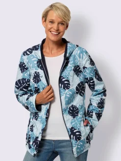 Veste réversible avec motif feuilles et manches longues