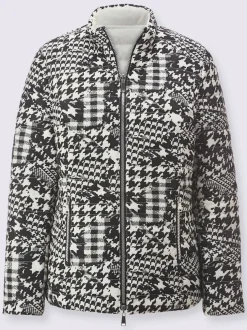 Veste réversible matelassée à col montant et manches longues sportswear