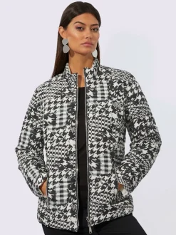 Veste réversible matelassée à col montant et manches longues sportswear