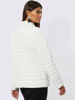 Veste réversible matelassée à col montant et manches longues sportswear