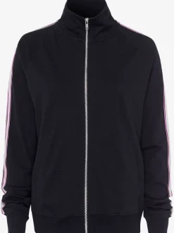 Veste sweat veste à col montant et rayures