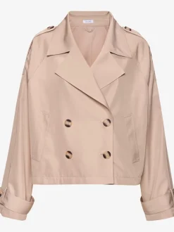 Veste trench courte avec brides boutonnées